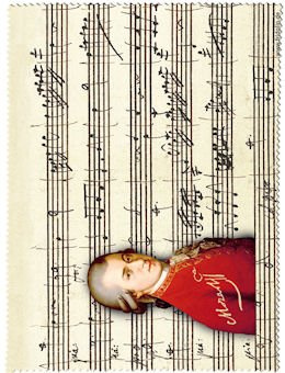 Fridolin 18856 Brillenputztuch Mozart, Mikrofaser, 18 x 12.5 cm