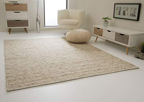Steffensmeier Landshut Handwebteppich aus 100% Schurwolle - Natur, Größe: 130x190 cm