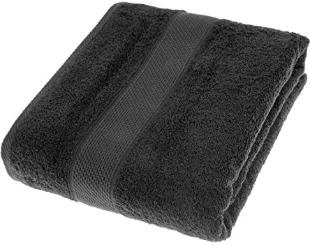 Homescapes Flauschiges Premium Frottee Saunatuch groß ca. 100 x 180 cm Strandtuch aus 100% Reiner Baumwolle, schwarz