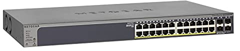 Netgear GS728TPP Smart Switch 24 Port Gigabit Ethernet Switch (Managed mit PoE+, 4 SFP Ports, ProSAFE Lifetime-Garantie)