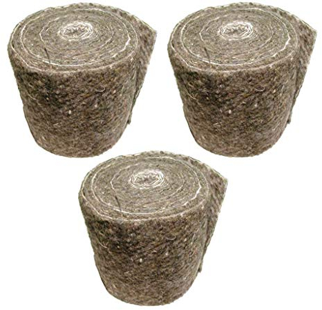 Feltro di lana isolante per tubi (confezione da 3 rotoli)