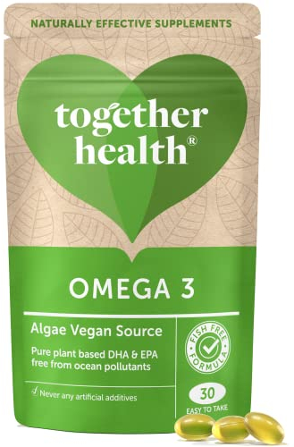 Together Health - Omega 3 Vegano de Aceite de Algas | Fuente vegetal única de DHA y EPA | Vegan Friendly | 30 Cápsulas