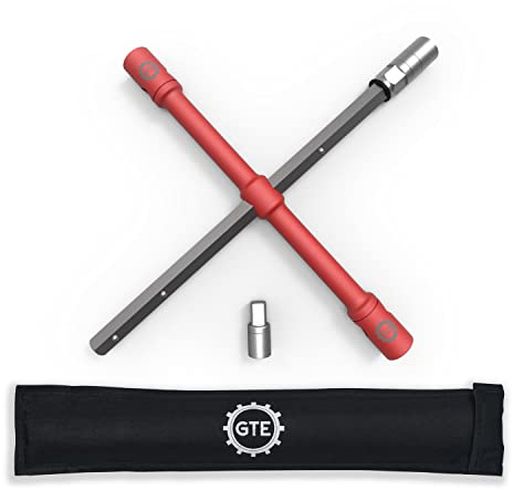 GTE TOOLS - LugStrong 26 Universal Compact Lug Wrench Set, Super-Strong Tire Iron & Lug Nut Remover - 2x more torque! Never Get Stuck on the road again!