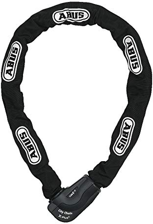 ABUS Kettenschloss Granit CityChain XPlus 1060 – Fahrradschloss aus gehärtetem Stahl – ABUS-Sicherheitslevel 15 – 85 cm – Schwarz