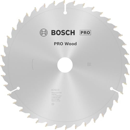 Bosch 1x PRO Wood Kreissägeblatt, 254 x 2 x 30 mm, T40 | für Weichholz, Hartholz, Ø 254 mm, Professional Zubehör kabelgebundene Kapp- und Gehrungssäge