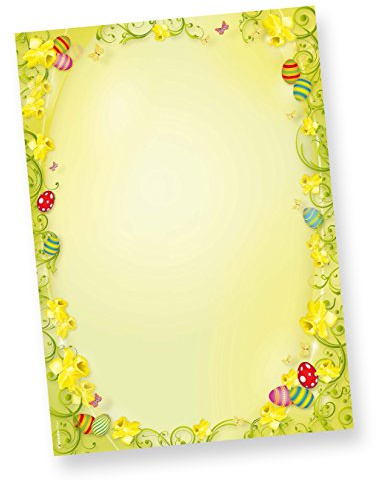 Briefpapier Ostern 2-seitig (250 Stück) Osterpapier DIN A4 farbig