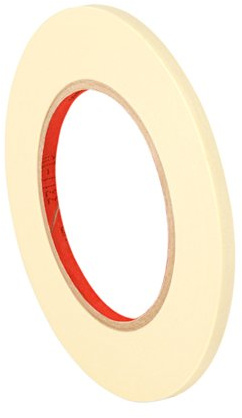 3M General Use 201+ Masking Tape - 0.5 in. (W) x 180 ft. (L) Crepe Masking Tape Roll with Solvent Free Rubber Adhesive