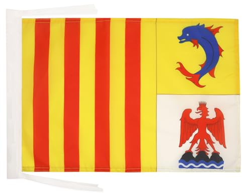 AZ FLAG Drapeau Provence-Alpes-Côte d'Azur 45x30 cm Cordelettes | Usage intérieur et extérieur Drapeau décoratif provençal coutures doubles et bords renforcés polyester 100D