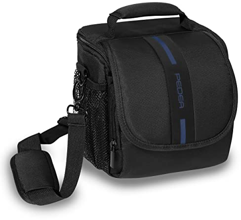 Pedea Kameratasche Essex für Spiegelreflexkamera DSLR SLR Fototasche für DLSM Systemkamera Objektive und Zubehör mit Regenschutzhülle, Gr. M blau