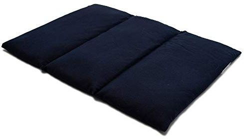 Giraffenland Coussin aux graines de Lin - Taille 40x30-3 Compartiments - Bleu foncé - Coussin Thermique - Coussin aux graines - Compresse Froide -