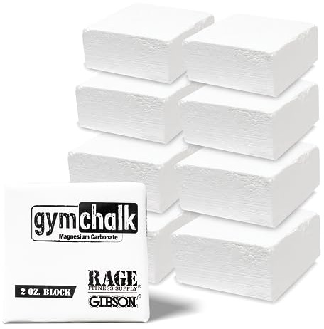 Rage Fitness Premium Gym Chalk, Pure Magnesium Carbonate Chalk for Excellent Grip, Weightlifting, Gymnastics, Rock Climbing - Block Chalk 1 LB