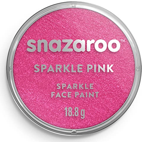 Snazaroo 1118581 Schminkfarbe - Schimmernd Rosa, 18ml Topf - hautfreundliche Gesichtschminke auf Wasserbasis, wasservermalbar, parabenfrei, Face & Bodypaint Farbe für Kinder & Erwachsene