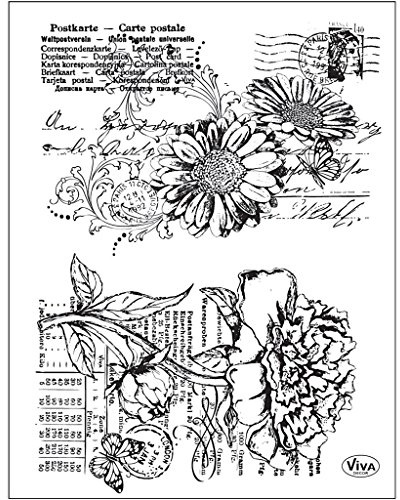 Viva Decor®️ Clear-Stamps (Gerbera & Pfingstrose) Silikon Stempel - Prägung Stempel - DIY Dekoration stanzen - Stempel Silikon - DIY Stamp - Stempel Prägung - Made in Germany