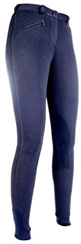 HKM 9064 Reithose Penny Easy, Mädchen Hose, Kniebesatz, Dunkelblau / Dunkelblau, 158