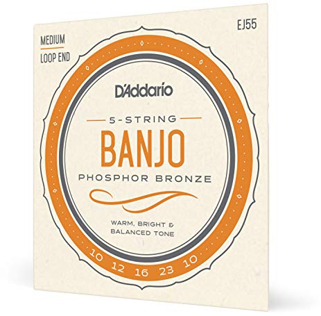D`Addario Banjo 5-String Phosphor Bronze Medium