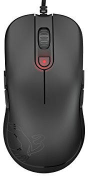 Ozone Gaming Gear M10 - Ergonomische kabelgebundene Gaming-Maus für PC, optischer Sensor, USB-Anschluss, 2000 DPI, Schwarz