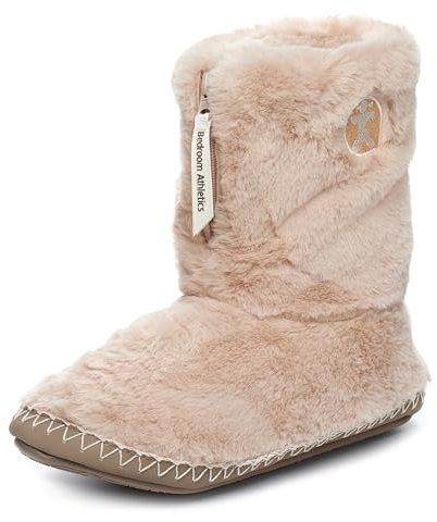 Bedroom Athletics Womens Marilyn Classic Faux Fur Slipper Boot luxury Warm Zip Fastening Memory Foam Durable Machine Washable Gingerbread UK5/UK6