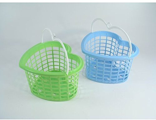 OEM SYSTEMS Cesta Cestino Porta mollette in plastica Forma Cuore con Manico 1 pz