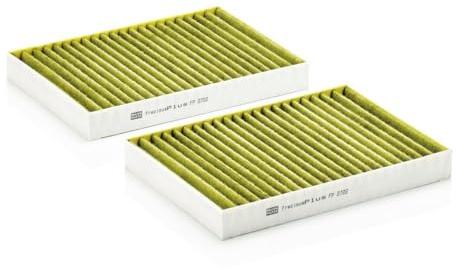 MANN-FILTER FP 2722-2 Innenraumfilter/Kabinenluftfilter - FreciousPlus Biofunktionaler Pollenfilter - (2er Set) für Pkw + Transporter