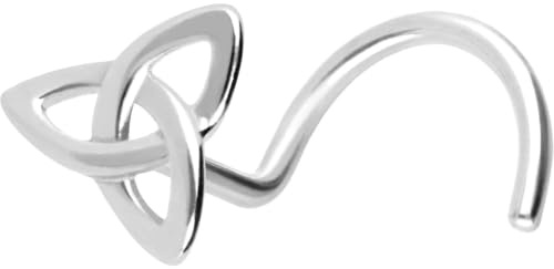 PIERCINGLINE Nasenpiercing 14K Gold Nasenstecker Spirale TRISKELE 585er Gold - Roségoldfarben, Goldfarben, Silberfarben