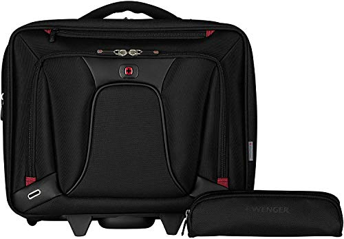 WENGER Transfer Aktenkoffer, Laptop-Tasche zum Rollen, Notebook bis 16 Zoll, Tablet bis 10 Zoll, 20 l, Damen Herren, Büro Business Uni Schule, Schwarz, 600664