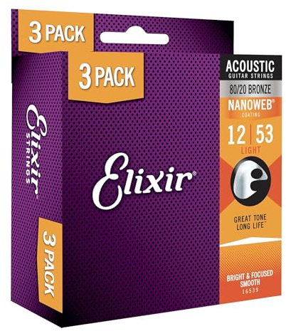 Elixir Akustik Bronze Nano Saiten 012/053 (3-er Pack)
