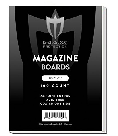 Max Protection Comic Book Boards - 8.5x11 Acid-Free Magazine Backer Boards, Buffered, Precision Cut - Pack of 200