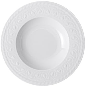 Villeroy & Boch Cellini Piatto Fondo, 24 cm, Porcellana Premium, Bianco