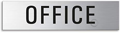 Schild Office 160x40 mm Türschild aus Edelstahl fein-matt gebürstet selbstklebend Nr.10138