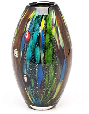 aubaho Florero de Cristal jarrón de Cristal Estilo Murano Italia Estilo Antiguo Pesada