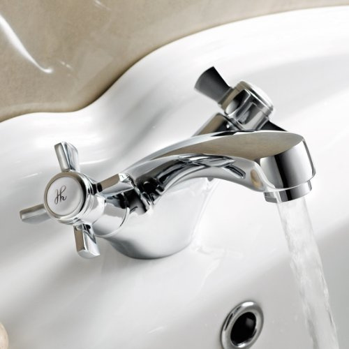 iBathUK | Traditional Chrome Basin Mixer Tap Monobloc Bathroom Sink Faucet TB47