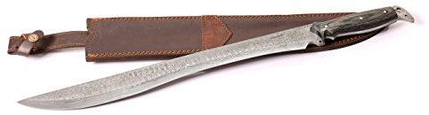 Perkin Damast Stahl messer - 61 cm Feststehendes Jagdmesser Schwert - SDPH