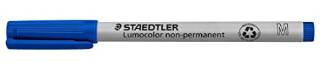 STAEDTLER Lumocolor 315 Non-Permanent – Blau, 10er Set, M, 1,0 mm | Abwischbar, wasserlöslich – für Folien & Oberflächen – Art.-Nr. 315-3