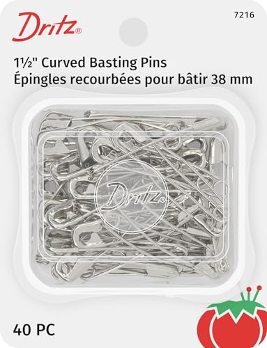 Dritz 7216 Safety Pins, Curved, Size 2, Nickel (40-Count)