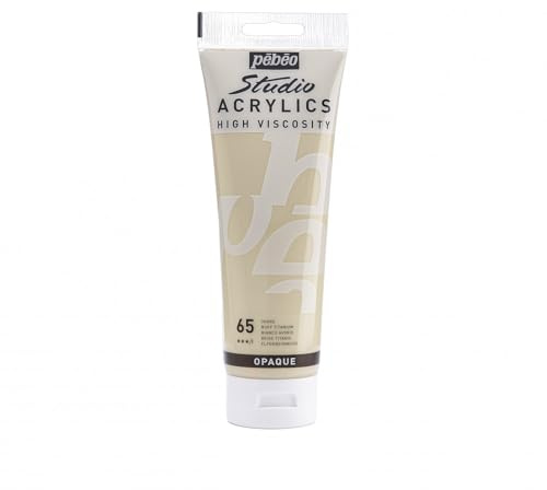Pébéo - Acrylic Fine Studio Acrylics - Acrylfarbe für Künstler - Farbe für Profis und Anfänger - Leuchtende und pigmentierte Farbe - Elfenbein - 250 ml