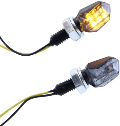 Citomerx LED Micro Mini Blinker TINY getönt (smoke Grey) | Passend für Motorrad, Quad, Roller mit E-Nummer, Aprilia, BMW, Honda, Kawasaki, Suzuki, Yamaha