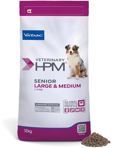Virbac Veterinary HPM Vet Dog Senior M/L Nourriture pour Chien 12 kg