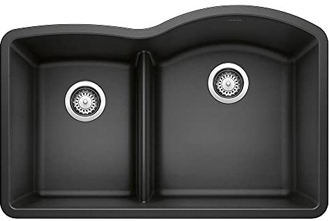 Blanco 441598 Diamant 30–1/10,2 cm Doppel Waschbecken Unterbau SILGRANIT II Spüle Küche, 441598