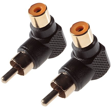 POPPSTAR Spina angolata Cinch, adattatore angolato RCA, jack Cinch/spina Cinch 6 mm, Full HD, audio/video, contatti dorati, set di 2