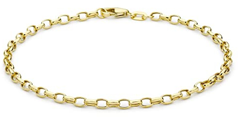 Carissima Gold Damen-Armband, 9 Karat Gelbgold, hohl, oval, Belcher-Armband