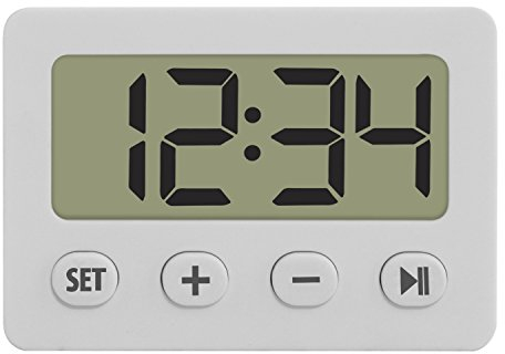 TFA Dostmann Digitalwecker, Gummibeschichtung, 60.2014.02, klein und handlich, perfekt für unterwegs, weiß, 7,5 cm hoch