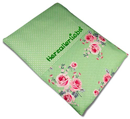 Körnerkissen Rosenglück Wärmekissen mit Namen Rapskissen mit Namen Körnerkissen Personalisiertes Kissen zum wärmen, Farbe:apfel