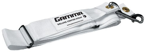 GAMMA Deluxe Center Strap – White Tennis Net Centering Strap with Galvanized Hardware – Heavy-Duty Woven Nylon, Adjustable Length, Quick Attachment for Court Use