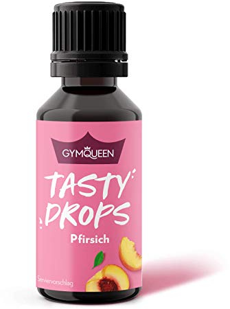 GymQueen Tasty Drops, Pfirsich, Flavour Drops ohne Kalorien, 30ml