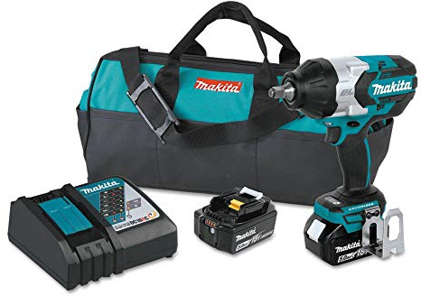 Makita XWT08T 18V LXT® Lithium-Ion Brushless Cordless High-Torque 1/2 Sq. Drive Impact Wrench Kit w/Friction Ring Anvil (5.0Ah)
