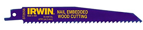 Irwin 10504158 Sabre Saw Blades Nail Embeded Wood Cut (Pack of 5)