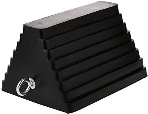 MaxxHaul 70073 Solid Rubber Heavy Duty Wheel Chock with Eyebolt, 1 Count (Pack of 1)
