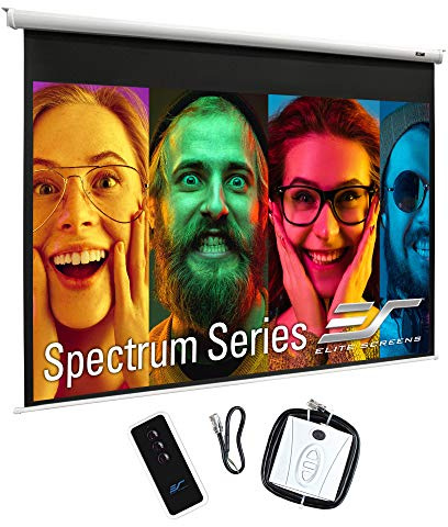 Elite Screens Spectrum, 84-inch Diag 4:3, Electric Motorized 4K/8K Ready Drop Down Projector Screen, White Case, ELECTRIC84V