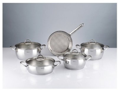 Hisar Jupiter Edelstahl Topfset 9 Teile Kochtopf Töpfe 18/10 Tencere
