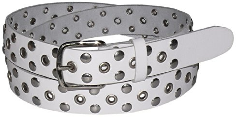 Harrys-Collection Nietengürtel 3 cm Echtleder, Weiss, BW: 85